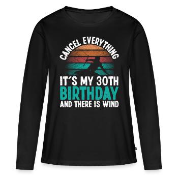 30 Year Old Kitesurfer Kiteboarding 30 Birthday - Frauen Premium Bio Langarmshirt - Schwarz - Vorne - Julia (174cm)