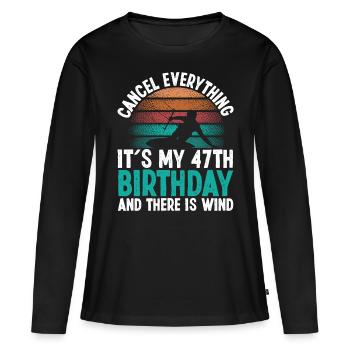 47 Year Old Kitesurfer Kiteboarding 47 Birthday - Frauen Premium Bio Langarmshirt - Schwarz - Vorne - Julia (174cm)