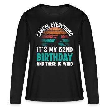 52 Year Old Kitesurfer Kiteboarding 52 Birthday - Frauen Premium Bio Langarmshirt - Schwarz - Vorne - Julia (174cm)