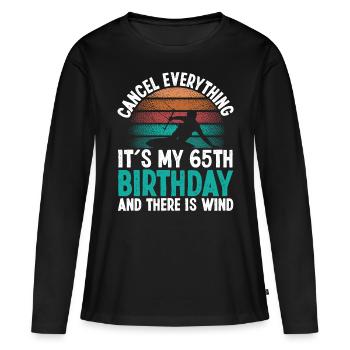 65 Year Old Kitesurfer Kiteboarding 65 Birthday - Frauen Premium Bio Langarmshirt - Schwarz - Vorne - Julia (174cm)