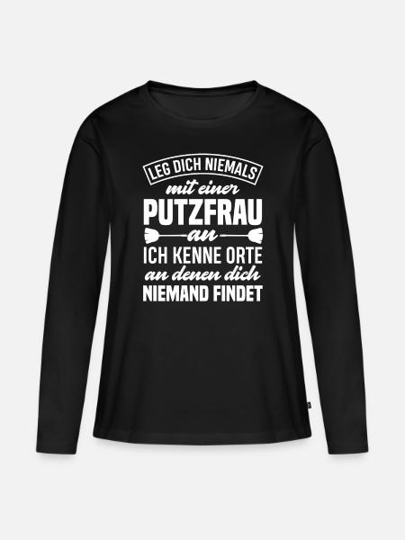 Putzfrau - Frauen Premium Bio Langarmshirt - Schwarz