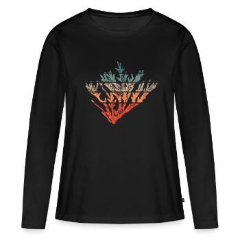 Corail Vintage Rétro Corail Coloré - T-shirt manches longues Premium bio Femme - noir - Devant - Julia (174cm)