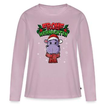 Frohe Weihnachten - Frauen Premium Bio Langarmshirt - Altrosa - Vorne - Julia (174cm)