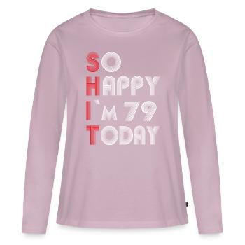79 Geburtstag - Frauen Premium Bio Langarmshirt - Altrosa - Vorne - Julia (174cm)