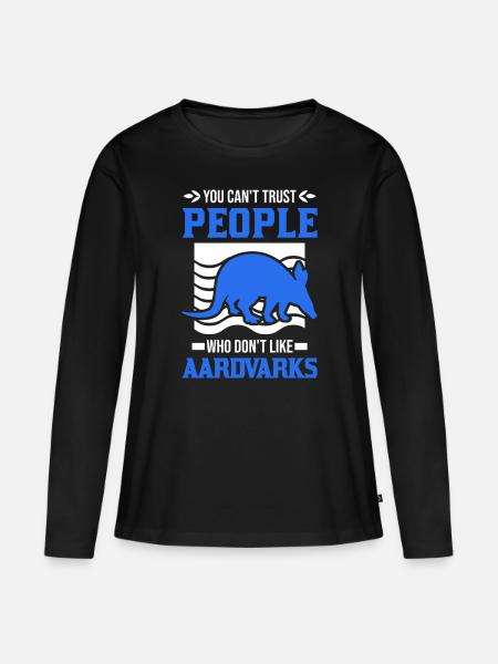 Erdferkel Geschenk Aardvark - Frauen Premium Bio Langarmshirt - Schwarz