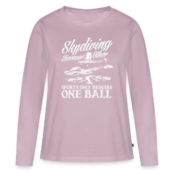 Parachute sports de parachutisme Athlètes - T-shirt manches longues Premium bio Femme - rose poudré - Devant - Julia (174cm)