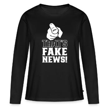 Ce sont de fausses nouvelles Loi sur la presse Liberté de la presse - T-shirt manches longues Premium bio Femme - noir - Devant - Julia (174cm)