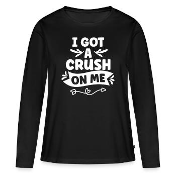 J’ai le béguin pour moi doux amour de soi - T-shirt manches longues Premium bio Femme - noir - Devant - Julia (174cm)