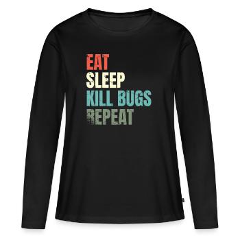 Schädlingsbekämpfungsexperte Bugs Exterminator - Frauen Premium Bio Langarmshirt - Schwarz - Vorne - Julia (174cm)