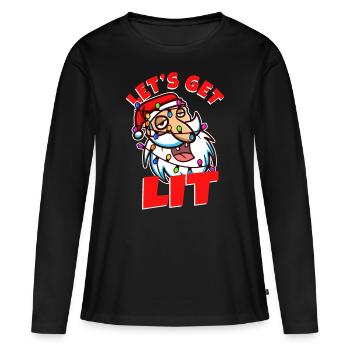 Laissez-nous illuminer Noël - T-shirt manches longues Premium bio Femme - noir - Devant - Julia (174cm)
