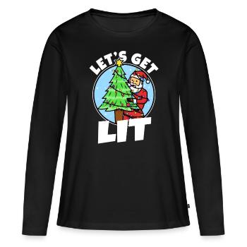 Laissez-nous illuminer Noël - T-shirt manches longues Premium bio Femme - noir - Devant - Julia (174cm)