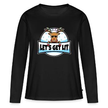 Laissez-nous illuminer Noël - T-shirt manches longues Premium bio Femme - noir - Devant - Julia (174cm)