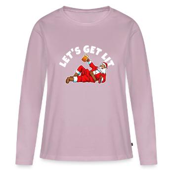 Lets get lit christmas - Frauen Premium Bio Langarmshirt - Altrosa - Vorne - Julia (174cm)
