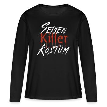 Serien Killer Kostüm Horror Halloween Grusel Fun - Frauen Premium Bio Langarmshirt - Schwarz - Vorne - Julia (174cm)