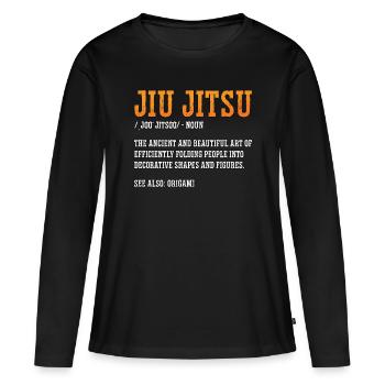 Jiu Jitsu Sports de combat Combat Fighter Combat - T-shirt manches longues Premium bio Femme - noir - Devant - Julia (174cm)