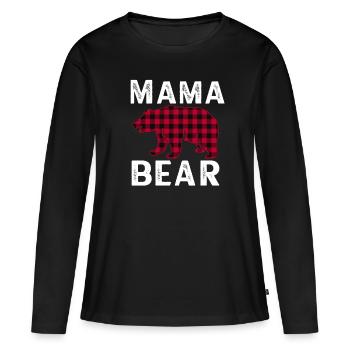 Mama Bear - Frauen Premium Bio Langarmshirt - Schwarz - Vorne - Julia (174cm)