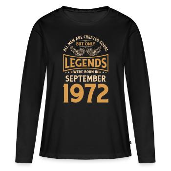 50th birthday The legends were born in September 19 - Women's Premium Organic Long Sleeve Shirt - black - Front - Julia (174cm)