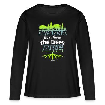 Thérapie de relaxation Forest Walk - T-shirt manches longues Premium bio Femme - noir - Devant - Julia (174cm)
