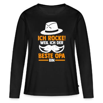 Großvater Großpapa Opi Opa - Frauen Premium Bio Langarmshirt - Schwarz - Vorne - Julia (174cm)