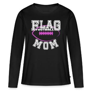 Flag Football Mom Mama Mother Women - Women's Premium Organic Long Sleeve Shirt - black - Front - Julia (174cm)