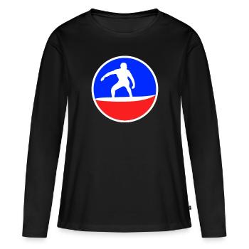 Logo de surf - T-shirt manches longues Premium bio Femme - noir - Devant - Julia (174cm)