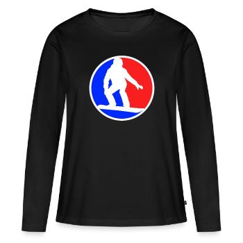 Logo du snowboard - T-shirt manches longues Premium bio Femme - noir - Devant - Julia (174cm)