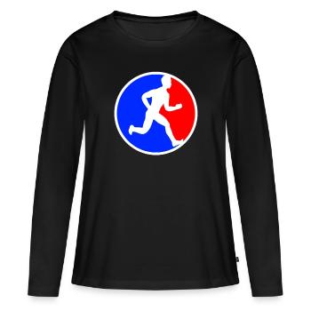 Jogging Logo - T-shirt manches longues Premium bio Femme - noir - Devant - Julia (174cm)