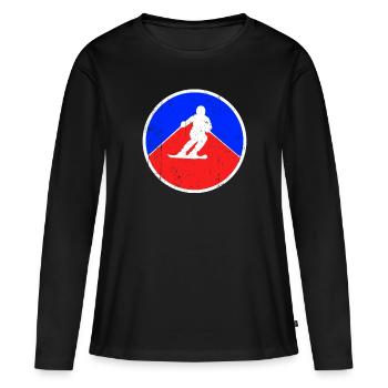 Ski Logo - T-shirt manches longues Premium bio Femme - noir - Devant - Julia (174cm)