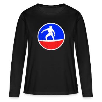Logo de surf - T-shirt manches longues Premium bio Femme - noir - Devant - Julia (174cm)