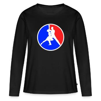 Logo de danse - T-shirt manches longues Premium bio Femme - noir - Devant - Julia (174cm)