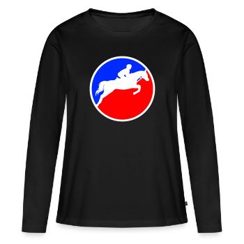Logo de l’équitation - T-shirt manches longues Premium bio Femme - noir - Devant - Julia (174cm)