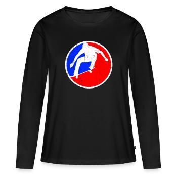 Logo du patinage - T-shirt manches longues Premium bio Femme - noir - Devant - Julia (174cm)