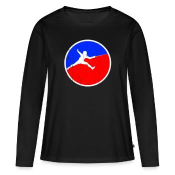 Logo de l’escrime - T-shirt manches longues Premium bio Femme - noir - Devant - Julia (174cm)