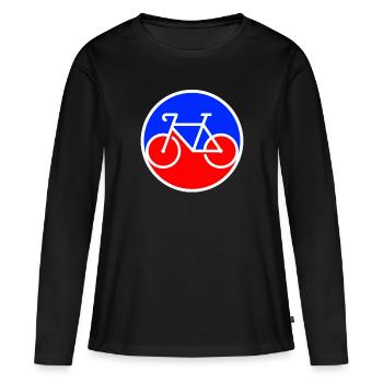 Logo du vélo - T-shirt manches longues Premium bio Femme - noir - Devant - Julia (174cm)