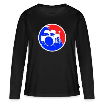 Logo de la batterie - T-shirt manches longues Premium bio Femme - noir - Devant - Julia (174cm)