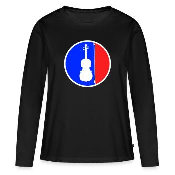 Logo du violon - T-shirt manches longues Premium bio Femme - noir - Devant - Julia (174cm)