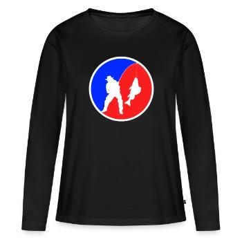 Logo de pêche - T-shirt manches longues Premium bio Femme - noir - Devant - Julia (174cm)