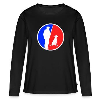 Logo de chasse - T-shirt manches longues Premium bio Femme - noir - Devant - Julia (174cm)