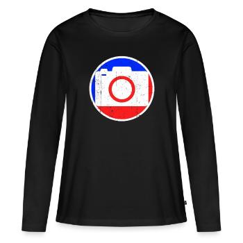 Logo de la photographie - T-shirt manches longues Premium bio Femme - noir - Devant - Julia (174cm)