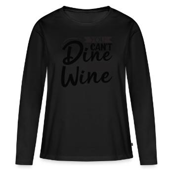 Vous ne pouvez pas dîner sans vin - T-shirt manches longues Premium bio Femme - noir - Devant - Julia (174cm)