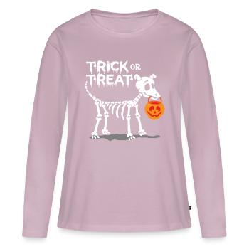 Süßes oder Saures Halloween Hund - Frauen Premium Bio Langarmshirt - Altrosa - Vorne - Julia (174cm)