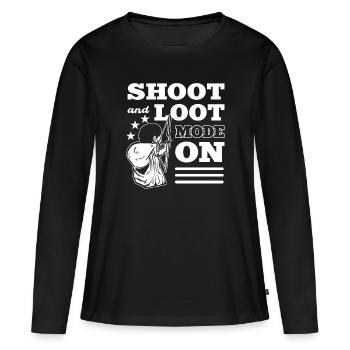 Bogenschiessen Bogenschütze Bogen Langbogen Archer - Frauen Premium Bio Langarmshirt - Schwarz - Vorne - Julia (174cm)
