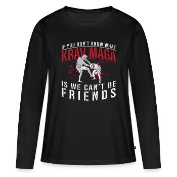 Krav Maga si vous ne connaissez pas Defense Combat Fighter - T-shirt manches longues Premium bio Femme - noir - Devant - Julia (174cm)