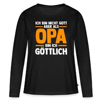 Großvater Großpapa Opi Opa - Frauen Premium Bio Langarmshirt - Schwarz - Vorne - Julia (174cm)