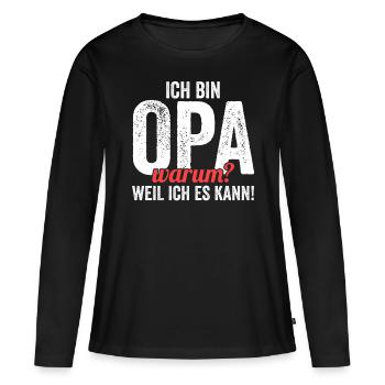 Großvater Großpapa Opi Opa - Frauen Premium Bio Langarmshirt - Schwarz - Vorne - Julia (174cm)
