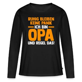 Großvater Großpapa Opi Opa - Frauen Premium Bio Langarmshirt - Schwarz - Vorne - Julia (174cm)