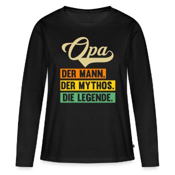 Großvater Großpapa Opi Opa - Frauen Premium Bio Langarmshirt - Schwarz - Vorne - Julia (174cm)