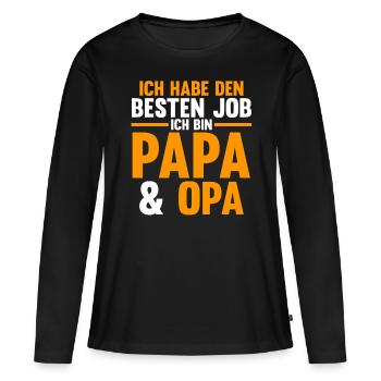 Großvater Großpapa Opi Opa - Frauen Premium Bio Langarmshirt - Schwarz - Vorne - Julia (174cm)