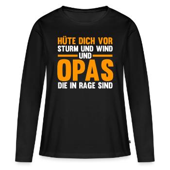 Großvater Großpapa Opi Opa - Frauen Premium Bio Langarmshirt - Schwarz - Vorne - Julia (174cm)