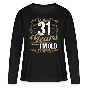 Sarcasme de 31 ans dans l’idée de l’humour vintage31 Ye - T-shirt manches longues Premium bio Femme - noir - Devant - Julia (174cm)